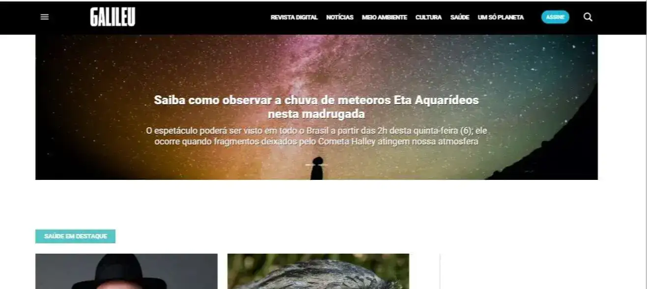 Print da tela inicial do site: Print da tela inicial do site: