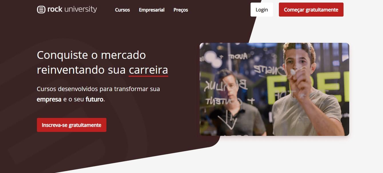 Print da tela inicial do site: Print da tela inicial do site: