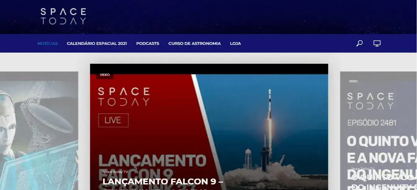 Print da tela inicial do site: Print da tela inicial do site: