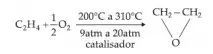 A fabricação do óxido de etileno, a partir do eteno, é representada pela equação:
